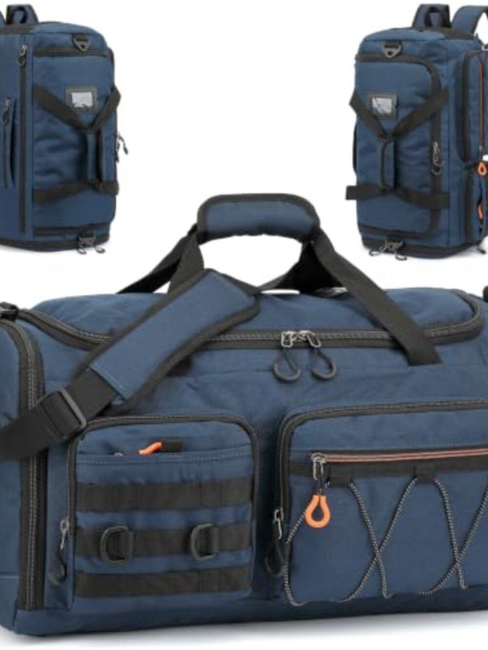 45L Gym Duffel Backpack 3-in-1 Travel Bag Water-Resistant 600D Polyester with